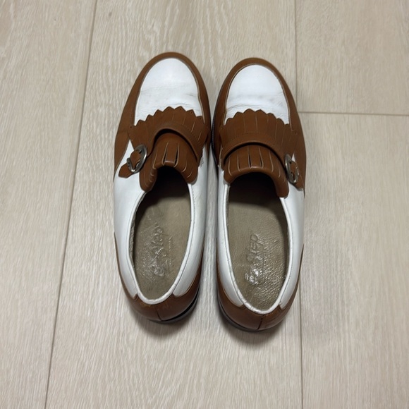 ez step Shoes - EZ Step White And Brown Golf Shoes